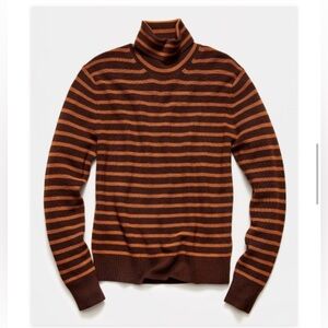 Todd Snyder striped ribbed turtleneck in 100% Merino Wool